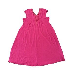 Ascafa Magenta Lace Midi Dress XL Soft Stretch Casual Lounge Comfy Plus Size